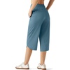 image:imageWillit Womens Capri Athletic Hiking Wide Leg Quick Dry Capri Pants Casual Lightweight Summer Cropped PantsBlue