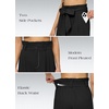 image:imageWillit Women Linen Pants Casual Wide Leg Dress Pants High Waisted Paperbag Work Trousers Summer Tie Knot Pockets 30 Black L