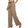 image:imageWillit Women Linen Pants Casual Wide Leg Dress Pants High Waisted Paperbag Work Trousers Summer Tie Knot Pockets 30 Deep Khaki S