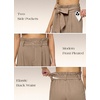 image:imageWillit Women Linen Pants Casual Wide Leg Dress Pants High Waisted Paperbag Work Trousers Summer Tie Knot Pockets 30 Deep Khaki XXXL