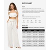 image:imageWillit Women Linen Pants Casual Wide Leg Dress Pants High Waisted Paperbag Work Trousers Summer Tie Knot Pockets 30 White L