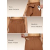 image:imageWillit Women Linen Pants Casual Wide Leg Dress Pants High Waisted Paperbag Work Trousers Summer Tie Knot Pockets 32 Caramel XXXL
