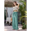 image:imageWillit Women Linen Pants Casual Wide Leg Dress Pants High Waisted Paperbag Work Trousers Summer Tie Knot Pockets 32 Lake Green XS