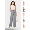 image:imageWillit Women Linen Pants Casual Wide Leg Dress Pants High Waisted Paperbag Work Trousers Summer Tie Knot Pockets 32 Light Gray XXXL