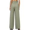 image:imageWillit Women Linen Pants Casual Wide Leg Dress Pants High Waisted Paperbag Work Trousers Summer Tie Knot Pockets 32 Sage Green XXXL
