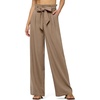 image:imageWillit Women Linen Pants Casual Wide Leg Dress Pants High Waisted Paperbag Work Trousers Summer Tie Knot Pockets 30 Deep Khaki S