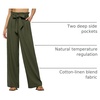 image:imageWillit Women Linen Pants Casual Wide Leg Dress Pants 283032Army Green