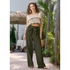 image:imageWillit Women Linen Pants Casual Wide Leg Dress Pants 283032Army Green