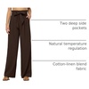 image:imageWillit Women Linen Pants Casual Wide Leg Dress Pants 283032Dark Brown