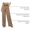 image:imageWillit Women Linen Pants Casual Wide Leg Dress Pants 283032Deep Khaki
