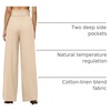image:imageWillit Women Linen Pants Casual Wide Leg Dress Pants 283032Khaki