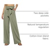image:imageWillit Women Linen Pants Casual Wide Leg Dress Pants 283032Sage Green