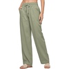 image:imageWillit Women Linen Pants Wide Leg Palazzo Trousers 29 Sage Green M
