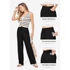image:imageWillit Women Linen Pants Wide Leg Palazzo Trousers 33 Black XXXL