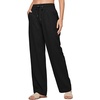 image:imageWillit Women Linen Pants Wide Leg Palazzo Trousers 33 Black XXXL