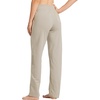 image:imageWillit Womens Cotton Sweatpants with Pockets Straight Leg Lounge PantsKhaki