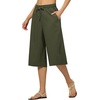 image:imageWillit Womens Linen Capri PantsArmy Green