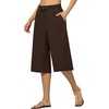 image:imageWillit Womens Linen Capri PantsDark Brown