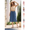 image:imageWillit Womens Linen Capri PantsDenim Blueupdate