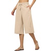 image:imageWillit Womens Linen Capri PantsKhakiupdate