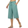 image:imageWillit Womens Linen Capri PantsLake Greenupdate