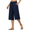 image:imageWillit Womens Linen Capri PantsNavy Blueupdate