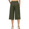 image:imageWillit Womens Linen Pleated Capri PantsArmy Green