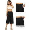 image:imageWillit Womens Linen Pleated Capri PantsBlackupdate