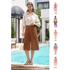 image:imageWillit Womens Linen Pleated Capri PantsCaramel