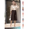 image:imageWillit Womens Linen Pleated Capri PantsDark Brown