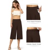 image:imageWillit Womens Linen Pleated Capri PantsDark Brownupdate
