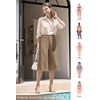 image:imageWillit Womens Linen Pleated Capri PantsDeep Khaki