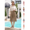 image:imageWillit Womens Linen Pleated Capri PantsDeep Khakiupdate