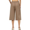 image:imageWillit Womens Linen Pleated Capri PantsDeep Khakiupdate