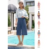 image:imageWillit Womens Linen Pleated Capri PantsDenim Blue