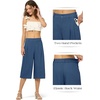 image:imageWillit Womens Linen Pleated Capri PantsDenim Blueupdate