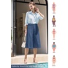 image:imageWillit Womens Linen Pleated Capri PantsDenim Blueupdate