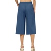 image:imageWillit Womens Linen Pleated Capri PantsDenim Blueupdate