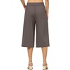 image:imageWillit Womens Linen Pleated Capri PantsGrayupdate