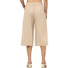 image:imageWillit Womens Linen Pleated Capri PantsKhaki