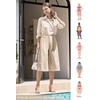 image:imageWillit Womens Linen Pleated Capri PantsKhaki