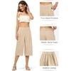 image:imageWillit Womens Linen Pleated Capri PantsKhakiupdate