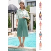 image:imageWillit Womens Linen Pleated Capri PantsLake Green