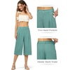 image:imageWillit Womens Linen Pleated Capri PantsLake Greenupdate