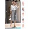 image:imageWillit Womens Linen Pleated Capri PantsLight Gray