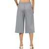 image:imageWillit Womens Linen Pleated Capri PantsLight Grayupdate