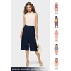 image:imageWillit Womens Linen Pleated Capri PantsNavy Blue