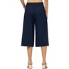 image:imageWillit Womens Linen Pleated Capri PantsNavy Blueupdate