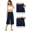 image:imageWillit Womens Linen Pleated Capri PantsNavy Blueupdate