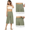 image:imageWillit Womens Linen Pleated Capri PantsSage Greenupdate